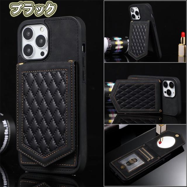 iphone xr ケース ショルダー ミラー ICカード ストラップ付き